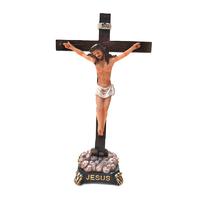 Catholic Brands Jesus Christ on Cross Ornate Style Standing Crucifix resin sculpture decorative figures