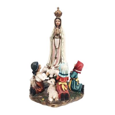 holiday decoration custom hand made religious figurine resin fatima con pastores