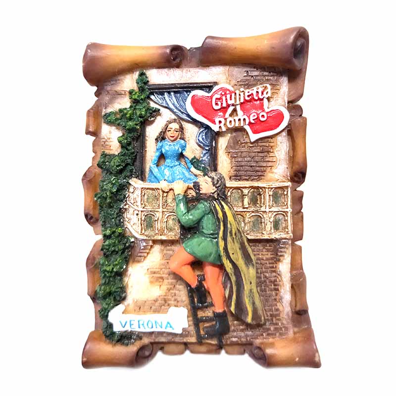 Custom 3D Design Souvenir Polyresin Fridge Magnet Romeo and Julieta