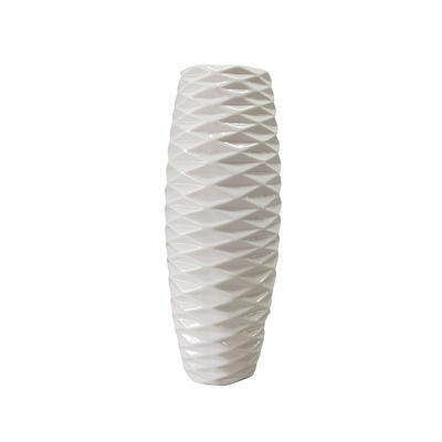 home decoration white stripe ceramic flower vase for sale