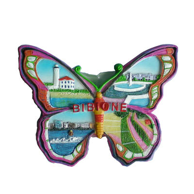 Butterfly type bibione souvenirs resin 3D handmade fridge magnet