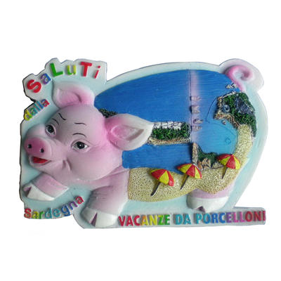 High quality wholesale the laster Sardegna pig creative cheap souvenir resin fridge magnet