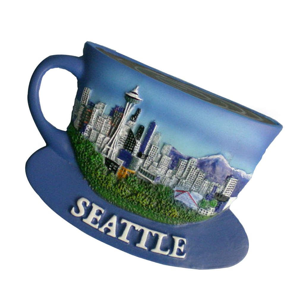 High quality resin seattle cup fridge magnet for souvenir