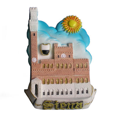 Wholesale souvenir Italy Siena castle polyresin fridge magnet for home decoration