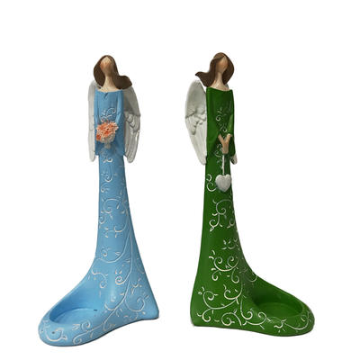 custom handmade holiday gifts polyreisn angel figurine candle holder