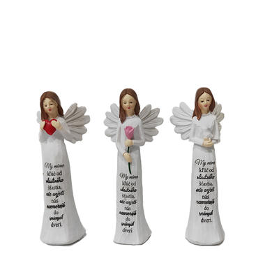 Home decor hand painted white polyresin pray angel figurines resin craft