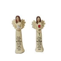 Happiness hand painted custom polyresin gifts elegant christmas angel figurine ornaments