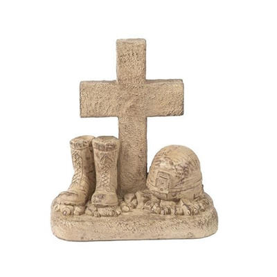 Religious cross helmet and boots cross souvenir figurine resin