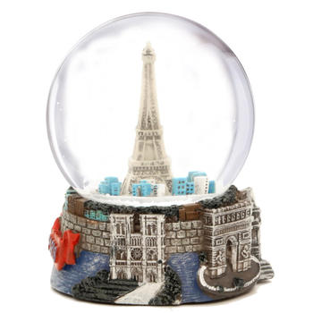 Custom Paris eiffel tower resin snow globe drome