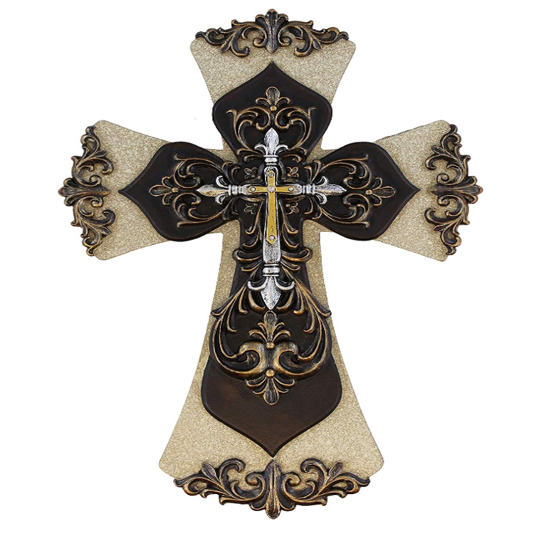 Cross christian statue resin cross figurine home decor