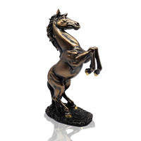 Horse statue bronze color standing resin resin statue animal horse figurine