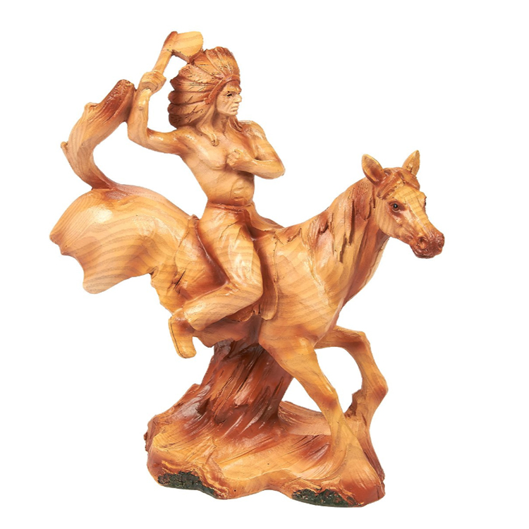 Native american indian figurine horse statue warrior statue