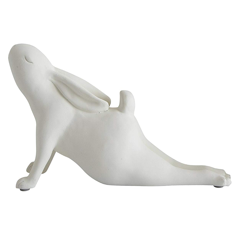 White rabbit garden figurine resin  statue ornament rabbit