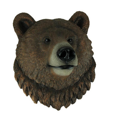 Figurine Grizzly wall bear head statue resin craft