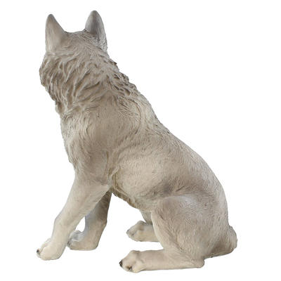 Wolf figurine polyresin  sitting wolf statue resin craft