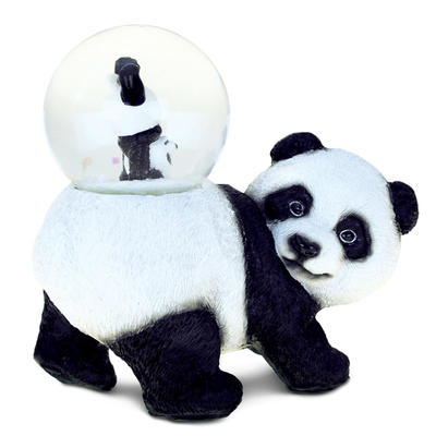 Cute panda snow globe figurine resin animal home decoration pieces