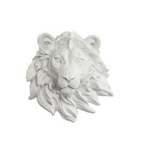 Lion head wall decor white lion statue figurine fo home