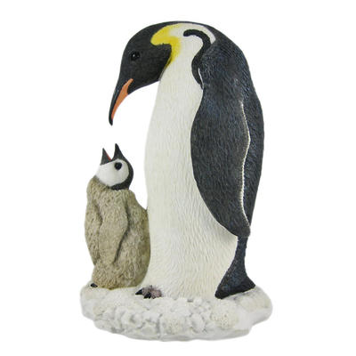 Penguin statue flocked animal figurine resin statue animal