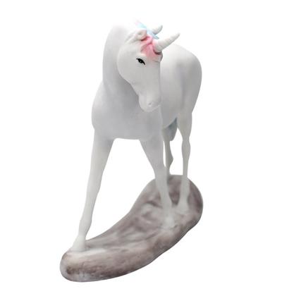 Resin colorful unicorn head decor garden statue