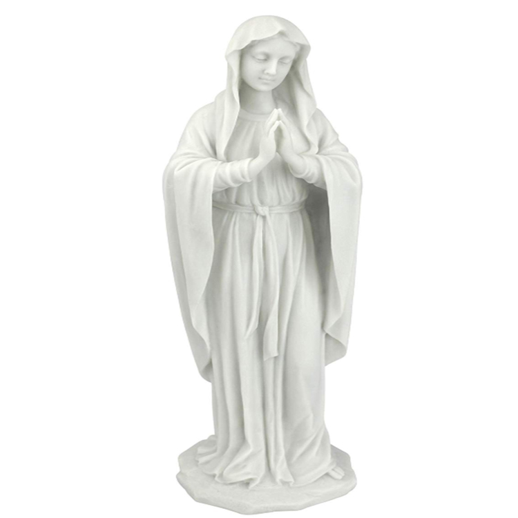 White resin blessed virgin mary statue figurine