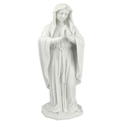 White resin blessed virgin mary statue figurine