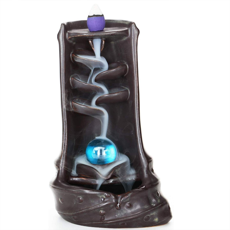 Creative Waterfall Backflow Ceramic Incense Burner Holder Home Decoration