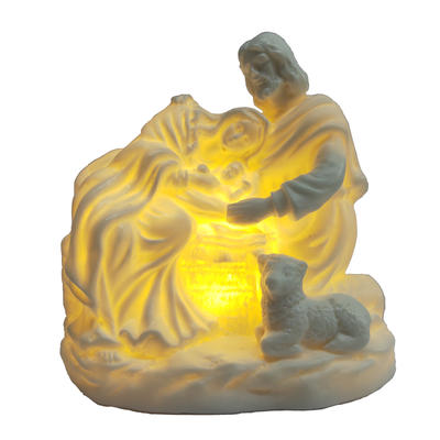 Ceramic Holy Family Figurine Mary Joseph & Baby Jesus