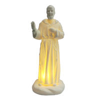 Ceramic Statue San Francis Figurine LED Illuminated decor