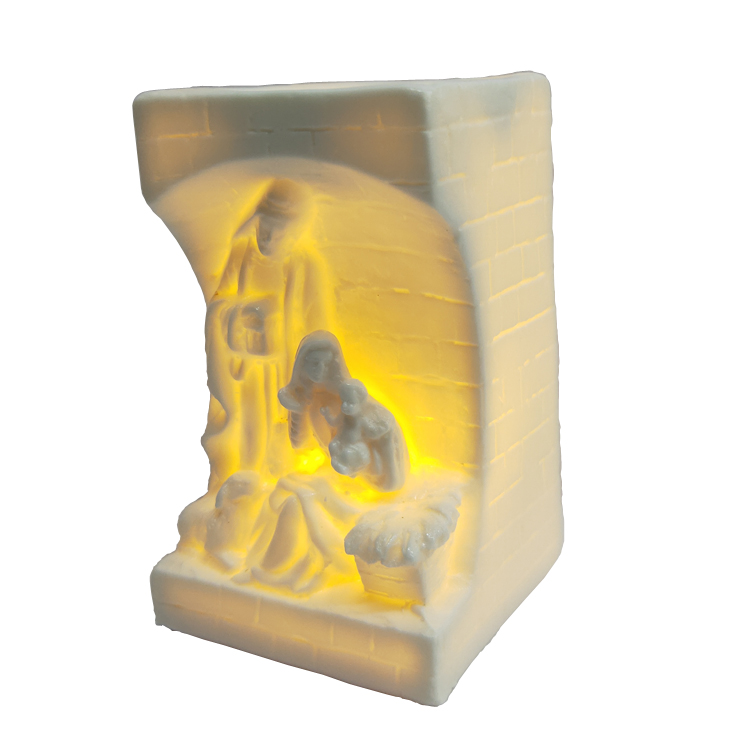 Holy Family Ceramic Tealight Holder Illuminated Table Decor