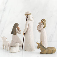 Statues Christmas Nativity Set, Sculpted Hand-Painted Resin Nativity Figures 6 Pcs Set