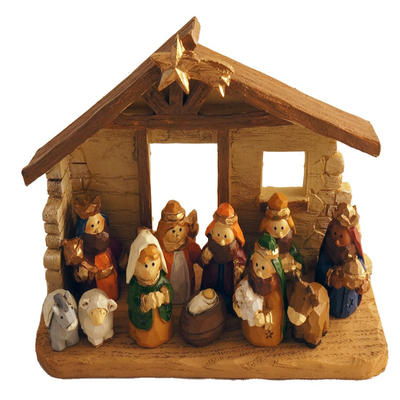 Mini miniature nativity set Christmas statue home