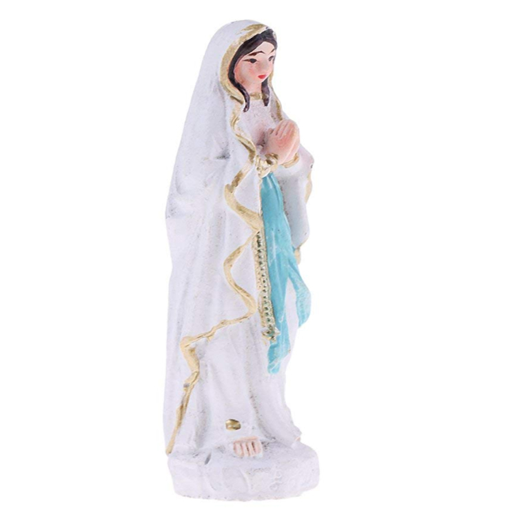 Mini virgin mary statue resin white home decor ornament